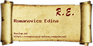 Romanovics Edina névjegykártya