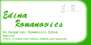 edina romanovics business card